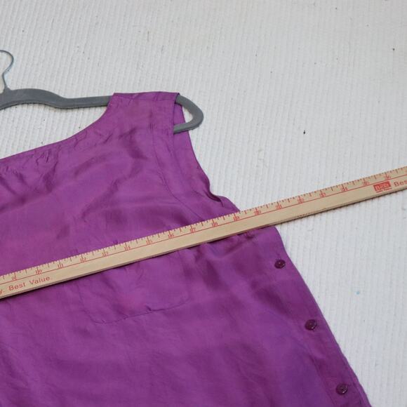 Vintage Diane Gilman side button silk sleeveless top size L - Picture 5 of 6